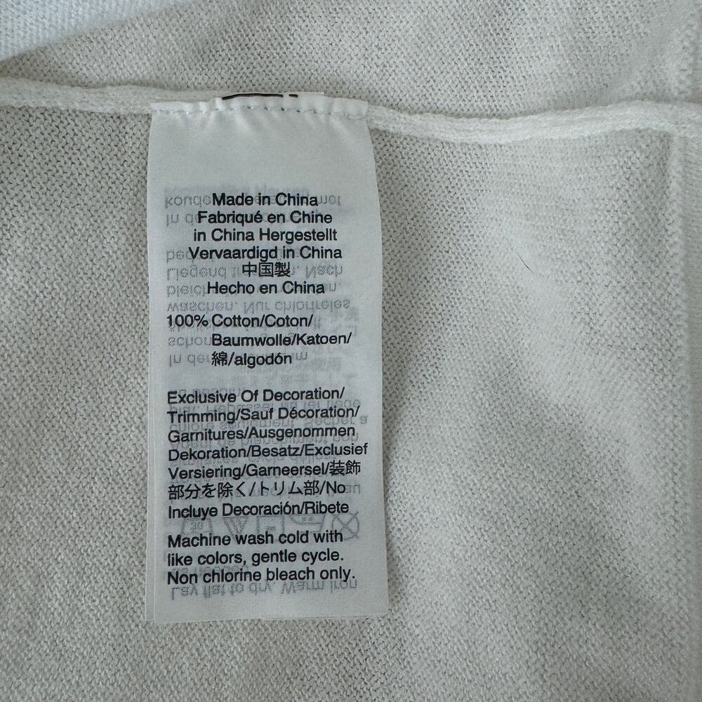 J. CREW Factory Ivory Embroidered Eyelet Boho 3/4 Sleeve Sweater Womens Medium - Picture 9 of 9